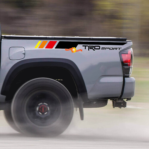 TRD Sport Retro Stripes Bedside Vinyl Decal Sticker for Toyota Tacoma 2005-2020