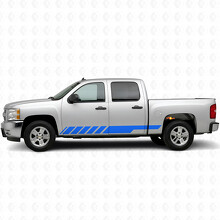 Slanted Racing Door & Rocker Panel Vinyl Stripes for Chevrolet Silverado 1500 GMT900 2007-2013_5
