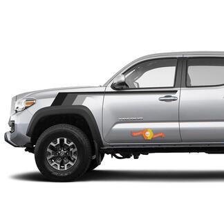 Toyota TRD old style Tacoma Monochrome style grey shadows Graphics side decal stripe decal
