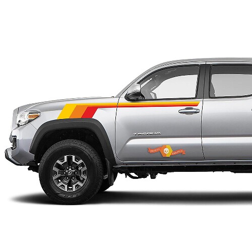 Retro Stripes Front Fender Door Vinyl Decal Sticker for Toyota Tacoma