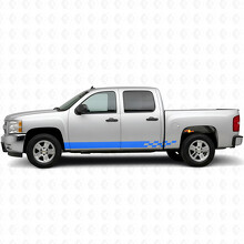 Checkered Lightning Door & Rocker Panel Vinyl Stripes for Chevrolet Silverado 1500 GMT900 2007-2013_5