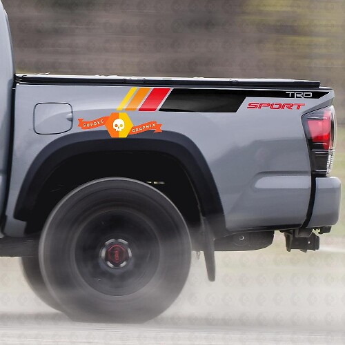 TRD Sport Vintage Stripes Bedside Vinyl Decal Sticker for Toyota Tacoma 2005-2020