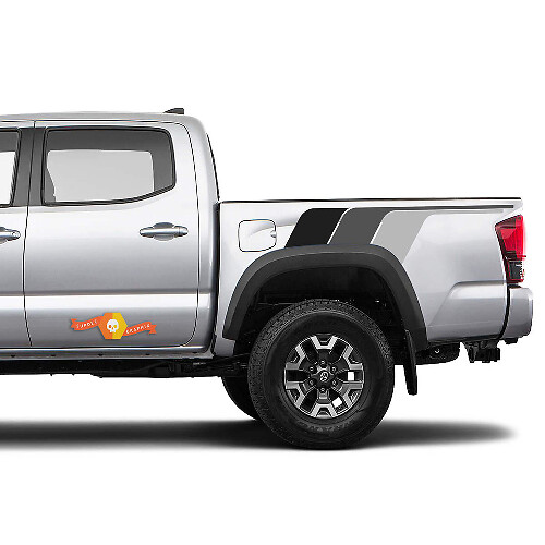 Monochrome Retro Rear Side Stripe Vinyl Decal Kit for Toyota Tacoma