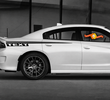 T/X Straight Quarter Stripe Kit Rear Fender Vinyl Decal Sticker for Dodge Charger 2015-2020_4