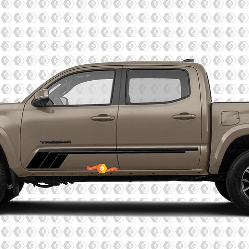 Triple Retro Style Stripes Side Vinyl Decal Sticker for Toyota Tacoma 2016-2020