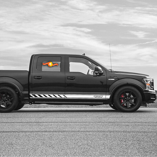 4x4 Off Road Twin Stripe Pair Rocker Panel Vinyl Decal Sticker for Ford F-150 2009-2020