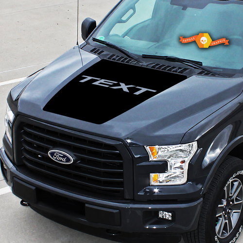 TEXT Center Lettering Blackout Hood Vinyl Decal Sticker for Ford F-150 2015-2018