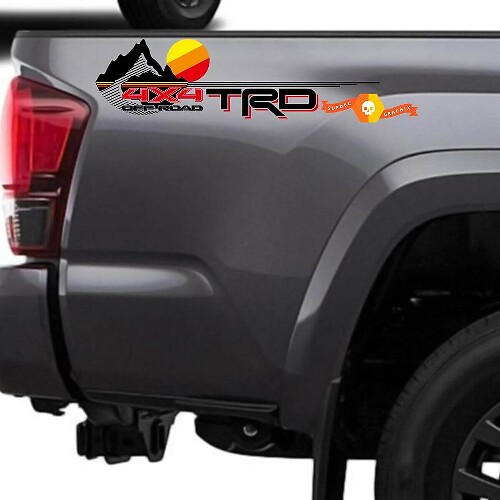 TRD Style Mountain Sunset Rear Side Vinyl Decals for Toyota Tacoma Tundra 4Runner