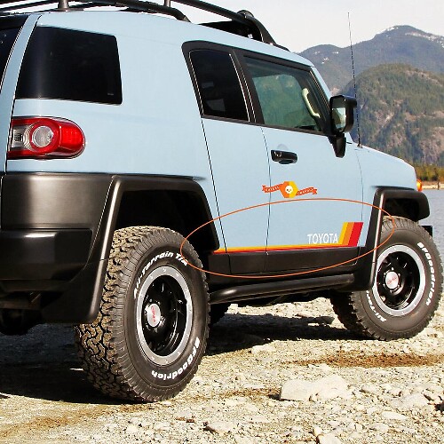 Toyota FJ Cruiser Side Retro Vintage Rocker Panel Stripes Sticker Decal Graphics
