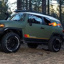 Retro Side Rocker Panel Stripes Vinyl Decal Kit for Toyota FJ Cruiser_2