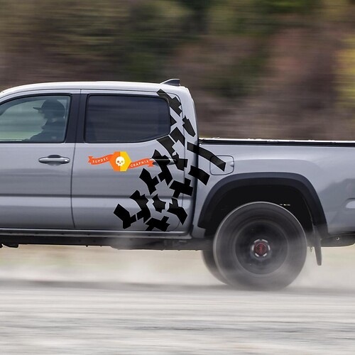 Tire Tracks Side Vinyl Decal Sticker for Toyota Tacoma
