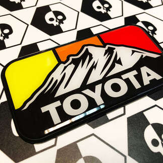 New Toyota Mountains Retro Vintage Colors Badge Emblem Domed Decal with High Impact Polystyrene
