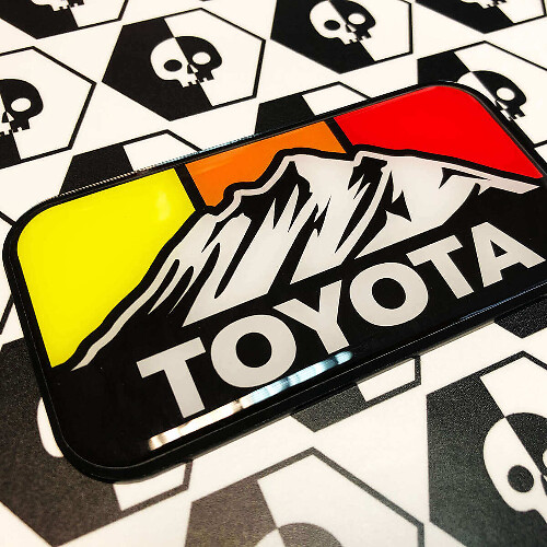 Toyota Mountains Retro Vintage Colours Domed Badge Decal