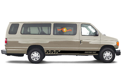 Side Vinyl Stripes Body Decal Graphics Custom Text Style 4 Set Of 2 for Ford E-Series