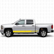 Checkered Lightning Door & Rocker Panel Vinyl Stripes for Chevrolet Silverado 1500 K2XX 2014-2019_3