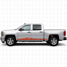 Mountain Topographic Door & Rocker Panel Vinyl Stripes for Chevrolet Silverado 1500 K2XX 2014-2019_4