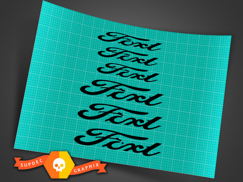 Text Cursive Brake Caliper Lettering Vinyl Decal Set for Musclecar Truck