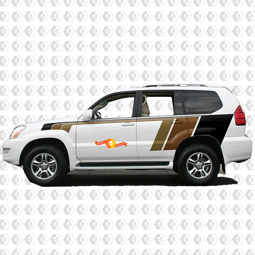 Lexus GX470 Retro Vintage Huge Body Stripes Side Sticker Decal Graphics
