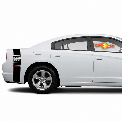 Hemi Style TEXT 370 Band Kit Rear Fender Trunk Rear Bumper Vinyl Decal Sticker for Dodge Charger 2011-2014