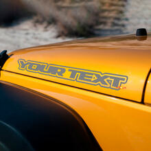 Custom Hood Outline Text Vinyl Decals Pair for Jeep Wrangler_2