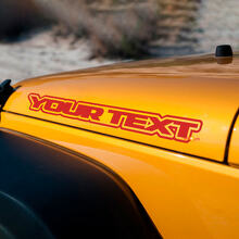 Custom Hood Outline Text Vinyl Decals Pair for Jeep Wrangler_3