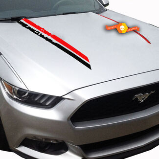 Ford Mustang Hood Side Destroyed Stripes Graphics Decals Any Colours
