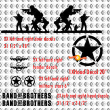Band of Brothers US Army 9pc Vinyl Sticker Decal Kit for Jeep Wrangler
 2