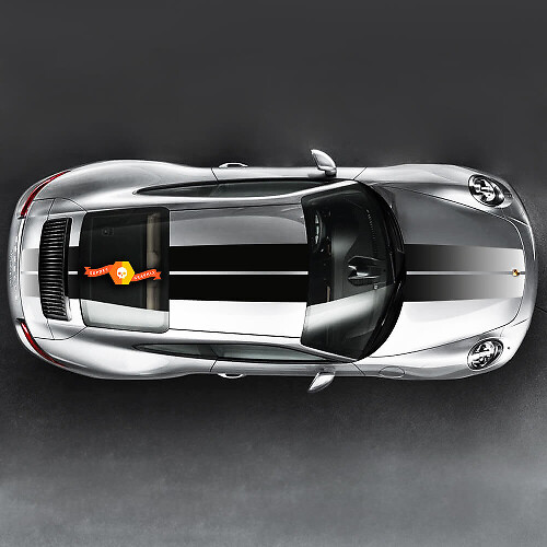 Double Stripes Upper Side Vinyl Decal Kit for Porsche Cars