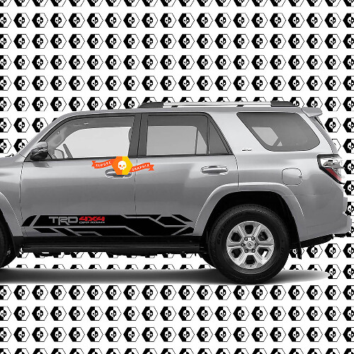 TRD style 4x4 off road Rocker Panel Side Stripes Vinyl Stickers Decal Kit for 4Runner
