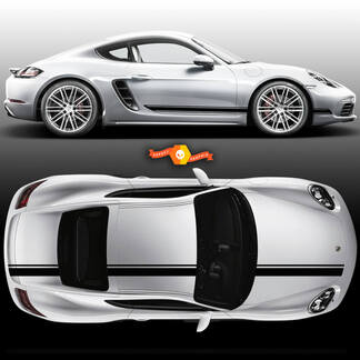 One Color Racing Stripe Over The Top Roof Porsche and Racing Stripes For Carrera Or Any Porsche
