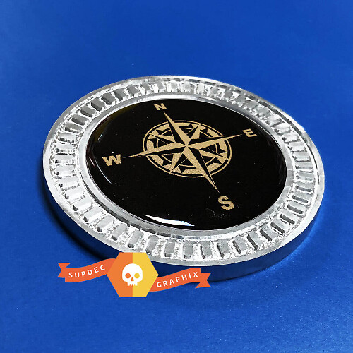 Compass 3D Domed Aluminum Side Emblem for Jeep Wrangler JL JK YJ TJ