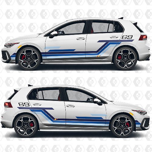 Custom Racing Graphics Vinyl Decals Stickers for VW Volkswagen Golf
 1