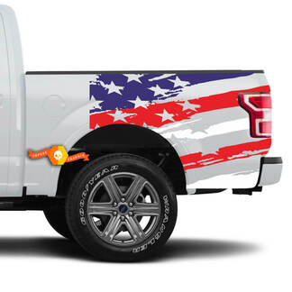 Truck Bed US flag COLORS Vinyl Decals
