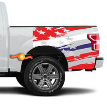 Truck Bed US flag COLORS Vinyl Decals
 2
