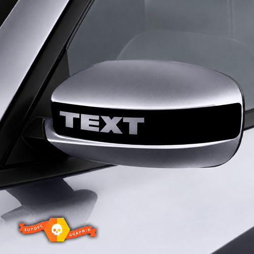 TEXT Mirror Cap Stripe Pair Universal Vinyl Decal Sticker for Dodge Charger 2011-2016