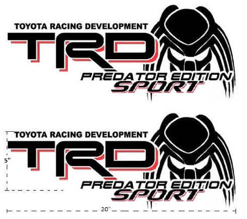 TRD Predator Edition Sport Rear Side Vinyl Decals Kit for Toyota Trucks
