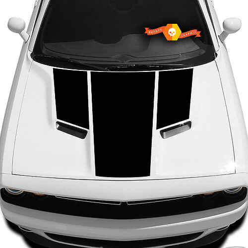 Triple Hood Stripes Vinyl Decal for Dodge Challenger 2009-2014