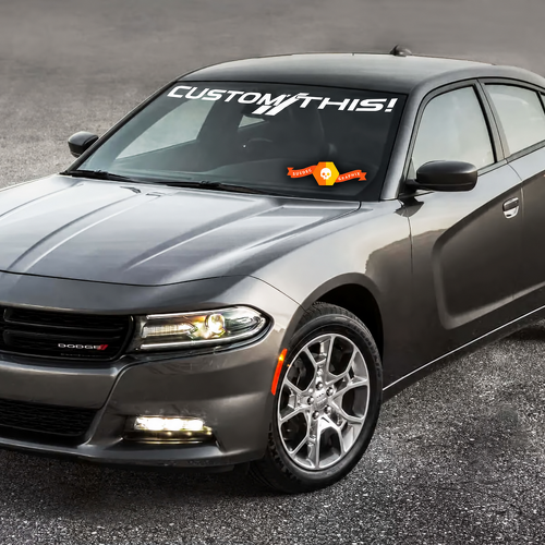 CUSTOM THIS! Banner Windshield Vinyl Decal Sticker for Dodge Charger 2011-2014