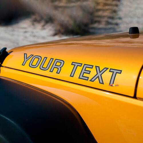 Outline Lettering Hood Vinyl Decal for Jeep Wrangler Rubicon 