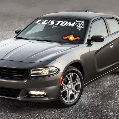 CUSTOM Cat Banner Windshield Vinyl Decal Sticker for Dodge Charger Hellcat 2011-2016