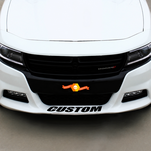 CUSTOM Block Front Spoiler Lettering Universal Vinyl Decal Sticker for Dodge Charger
