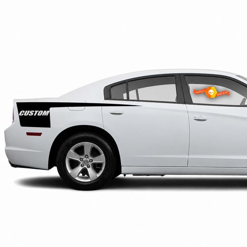 CUSTOM Block Hatchet Stripe Pair Side Vinyl Decal Sticker for Dodge Charger 2011-2014