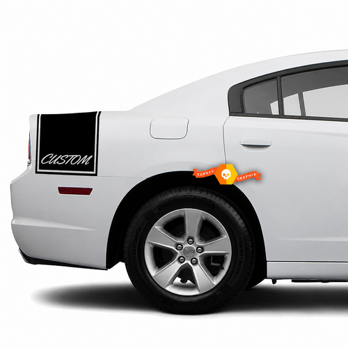 CUSTOM Script Rear Band Kit Rear Fender Trunk Vinyl Decal Sticker for Dodge Charger 2011-2014