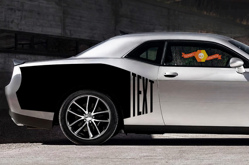TEXT Tall Billboard Pair Side Rear Fender Vinyl Decal Sticker for Dodge Challenger 2009-2015
