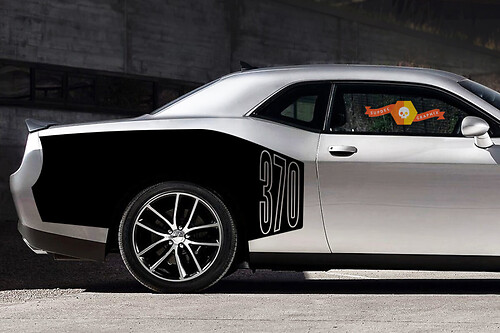370 Hemi Style Billboard Quarter Panel Pair Rear Fender Vinyl Decal Sticker for Dodge Challenger 2009-2015