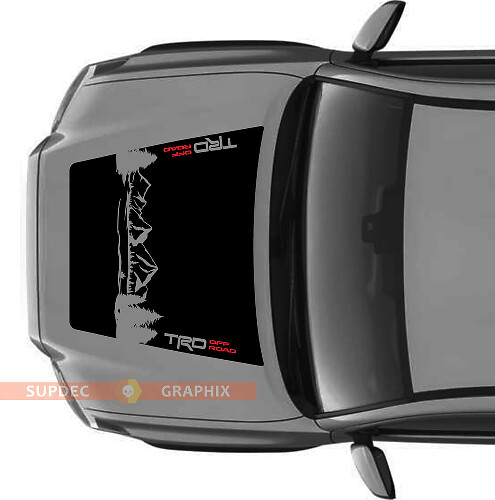 Huge TRD Off Road NO SCOOP! Mountains Forest Hood Vinyl Stickers Decal fit to Toyota Tacoma 2016 - 2021 models
