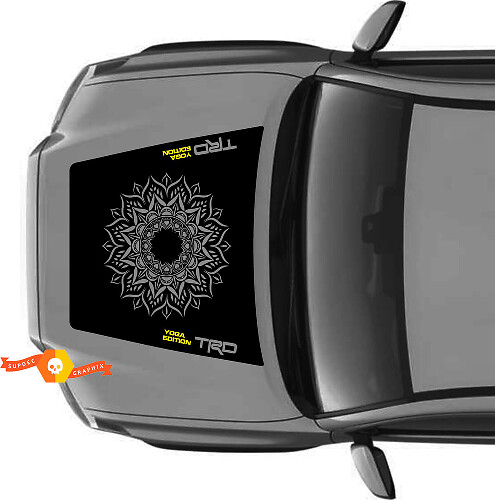 Huge TRD Off Road NO SCOOP! Yoga Edition Hood Vinyl Stickers Decal fit to Toyota Tacoma 2016 - 2021 models
