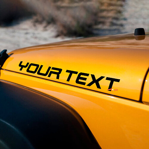 Custom Hood Lettering Vinyl Decal Set for Jeep Wrangler Rubicon