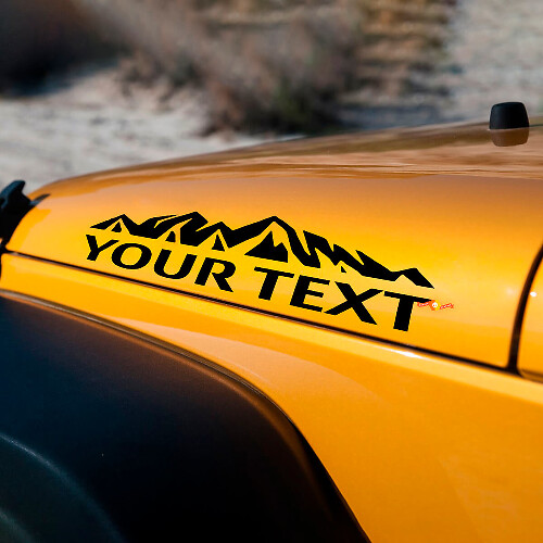 Custom Mountain Style Hood Vinyl Decal Set for Jeep Wrangler