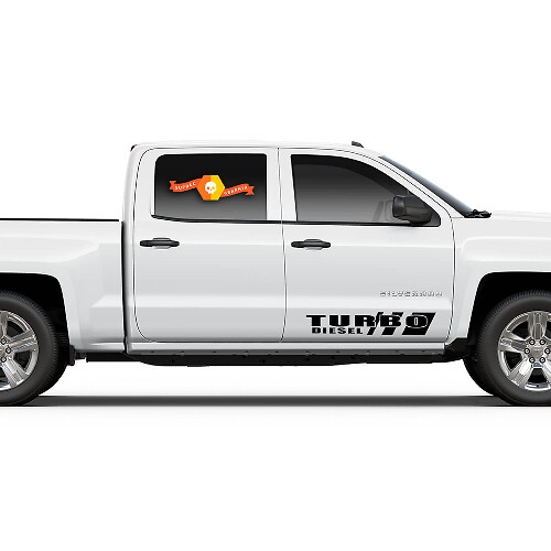 Turbo Diesel 6.7 Side Door Vinyl Decal Kit for Heavy Duty Trucks